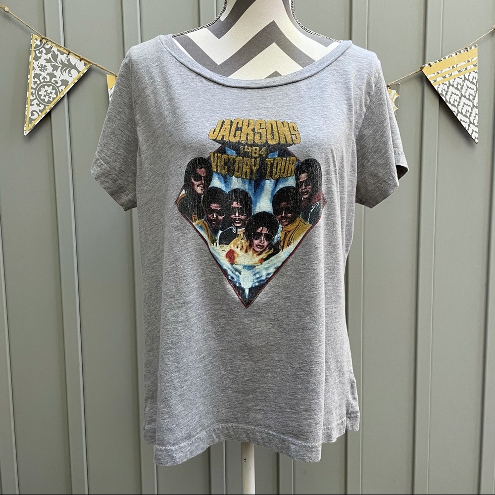 Jacksons 1984 Victory Tour The J5 Collection Gray Tee Shirt